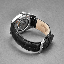 Load image into Gallery viewer, Revue Thommen Men's 'Heritage' Silver Dial Black Leather Strap Automatic Watch 21010.2531