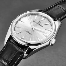 Load image into Gallery viewer, Revue Thommen Men's 'Heritage' Silver Dial Black Leather Strap Automatic Watch 21010.2531