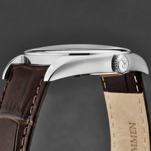 Load image into Gallery viewer, Revue Thommen Men's 'Heritage' Silver Dial Brown Leather Strap Automatic Watch 21010.2533