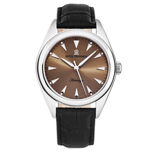 Load image into Gallery viewer, Revue Thommen Men's 'Heritage' Salmon Dial Black Leather Strap Automatic Watch 21010.2539