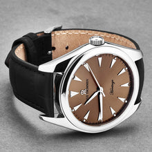 Load image into Gallery viewer, Revue Thommen Men's 'Heritage' Salmon Dial Black Leather Strap Automatic Watch 21010.2539