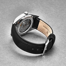 Load image into Gallery viewer, Revue Thommen Men's 'Heritage' Salmon Dial Black Leather Strap Automatic Watch 21010.2539