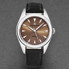 Load image into Gallery viewer, Revue Thommen Men's 'Heritage' Salmon Dial Black Leather Strap Automatic Watch 21010.2539