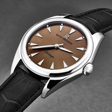 Load image into Gallery viewer, Revue Thommen Men's 'Heritage' Salmon Dial Black Leather Strap Automatic Watch 21010.2539