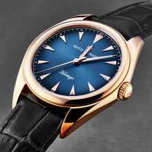 Load image into Gallery viewer, Revue Thommen Men's 'Heritage' Blue Dial Black Leather Strap Automatic Watch 21010.2565