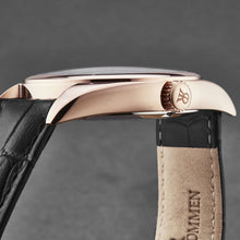 Load image into Gallery viewer, Revue Thommen Men's 'Heritage' Blue Dial Black Leather Strap Automatic Watch 21010.2565