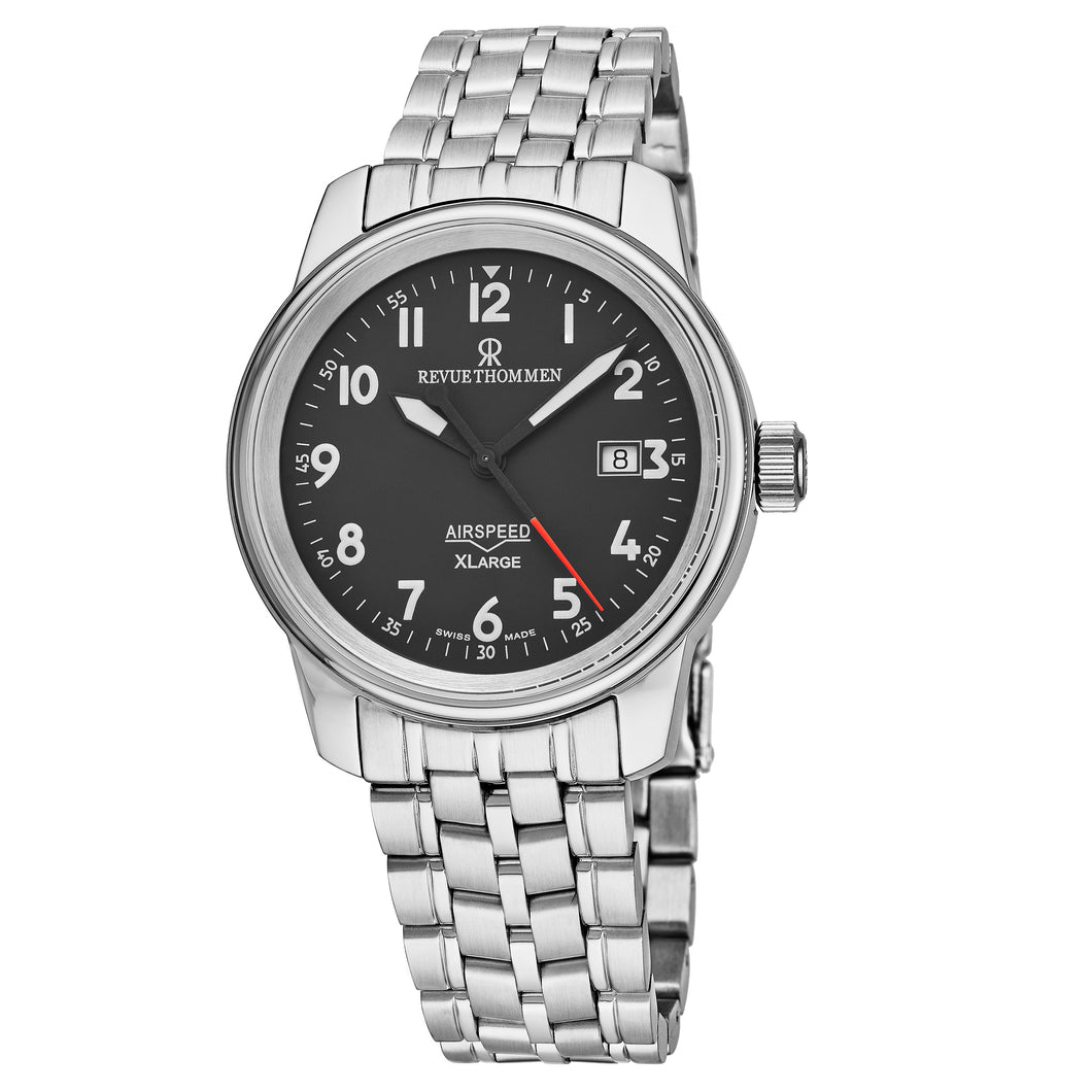 Revue Thommen Men's 16052.2137 'Air Speed' Black Stainless Steel Swiss Automatic Watch