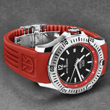 Load image into Gallery viewer, Revue Thommen Men&#39;s &#39;Air speed&#39; Black Dial Red Rubber Strap Automatic Watch 16070.4636
