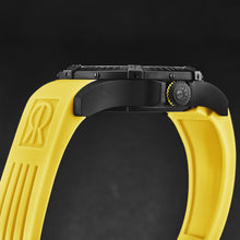 Load image into Gallery viewer, Revue Thommen Men&#39;s &#39;Air speed&#39; Black Dial Yellow Rubber Strap Automatic Watch 16070.4678
