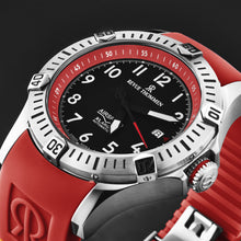Load image into Gallery viewer, Revue Thommen Men&#39;s &#39;Air speed&#39; Black Dial Red Rubber Strap Automatic Watch 16070.4736
