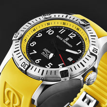 Load image into Gallery viewer, Revue Thommen Men&#39;s &#39;Air speed&#39; Black Dial Yellow Rubber Strap Automatic Watch 16070.4738
