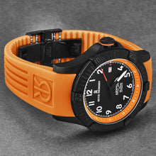 Load image into Gallery viewer, Revue Thommen Men&#39;s &#39;Air speed&#39; Black Dial Orange Rubber Strap Automatic Watch 16070.4779
