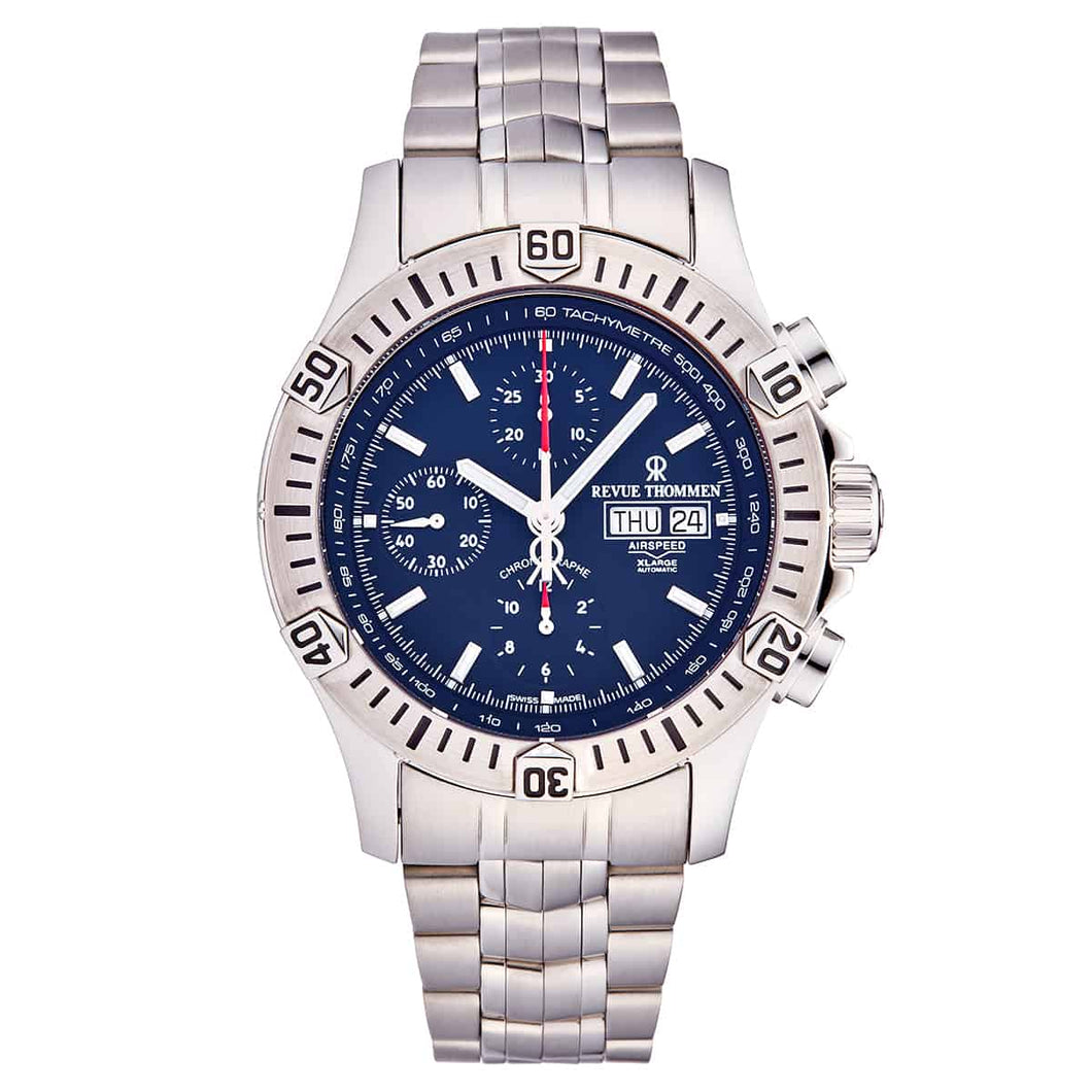 Revue Thommen Men's 16071.6126 'Airspeed' Blue Dial Day-Date Chronograph Automatic Watch