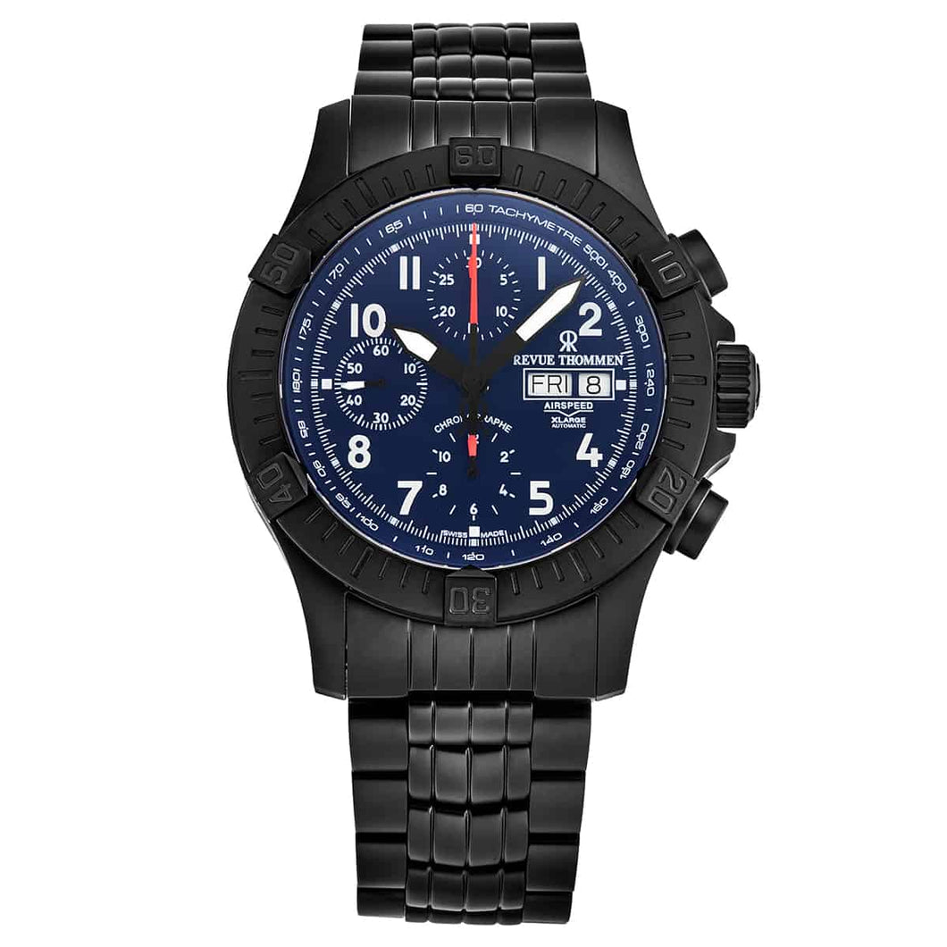 Revue Thommen Men's 16071.6175 'Air Speed' Blue Dial Chronograph Day-Date Swiss Automatic Watch