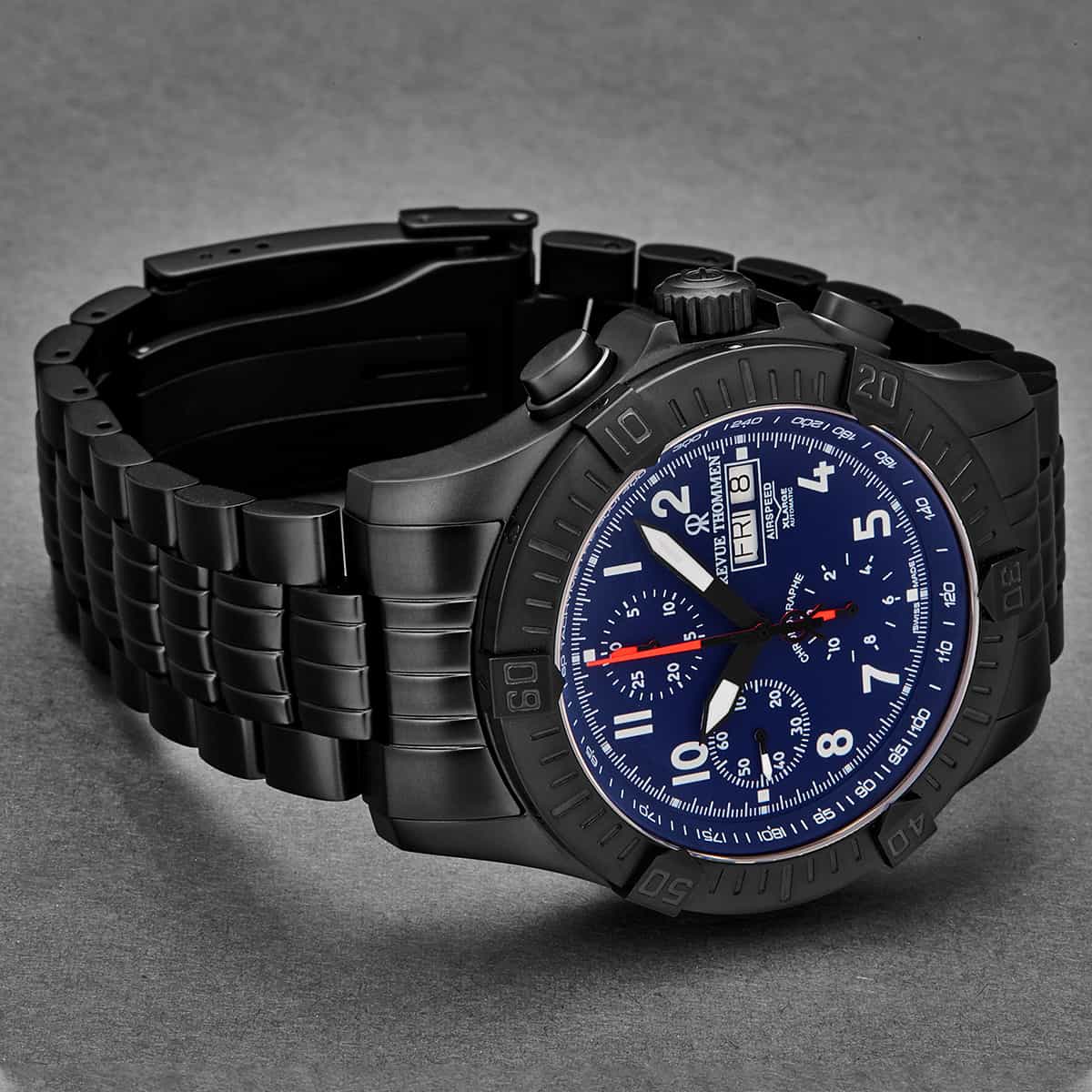Revue Thommen Men's 16071.6175 'Air Speed' Blue Dial Chronograph Day-D