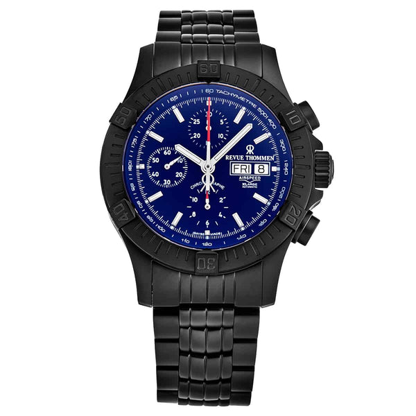 Revue Thommen Men's 16071.6176 'Air Speed' Blue Dial Chronograph Day-D