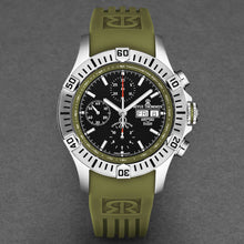 Load image into Gallery viewer, Revue Thommen Men&#39;s &#39;Air speed&#39; Black Dial Green Rubber Strap Automatic Watch 16071.6634
