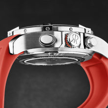 Load image into Gallery viewer, Revue Thommen Men&#39;s &#39;Air speed&#39; Black Dial Red Rubber Strap Automatic Watch 16071.6636
