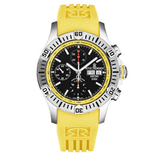 Load image into Gallery viewer, Revue Thommen Men&#39;s &#39;Air speed&#39; Black Dial Yellow Rubber Strap Automatic Watch 16071.6638

