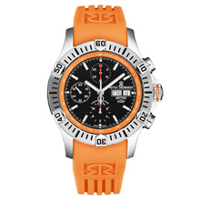 Load image into Gallery viewer, Revue Thommen Men&#39;s &#39;Air speed&#39; Black Dial Orange Rubber Strap Automatic Watch 16071.6639
