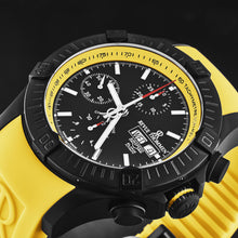 Load image into Gallery viewer, Revue Thommen Men&#39;s &#39;Air speed&#39; Black Dial Yellow Rubber Strap Automatic Watch 16071.6678
