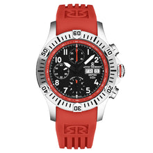 Load image into Gallery viewer, Revue Thommen Men&#39;s &#39;Air speed&#39; Black Dial Red Rubber Strap Automatic Watch 16071.6736
