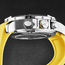 Load image into Gallery viewer, Revue Thommen Men&#39;s &#39;Air speed&#39; Black Dial Yellow Rubber Strap Automatic Watch 16071.6738
