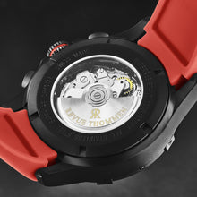 Load image into Gallery viewer, Revue Thommen Men&#39;s &#39;Air speed&#39; Black Dial Red Rubber Strap Automatic Watch 16071.6776
