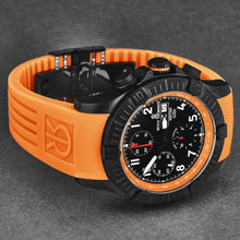Load image into Gallery viewer, Revue Thommen Men&#39;s &#39;Air speed&#39; Black Dial Orange Rubber Strap Automatic Watch 16071.6779
