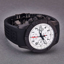 Load image into Gallery viewer, Revue Thommen Men&#39;s 16071.6873 &#39;Airspeed&#39; Black PVD Silver Dial Day-Date Rubber Strap Chronograph Automatic Watch
