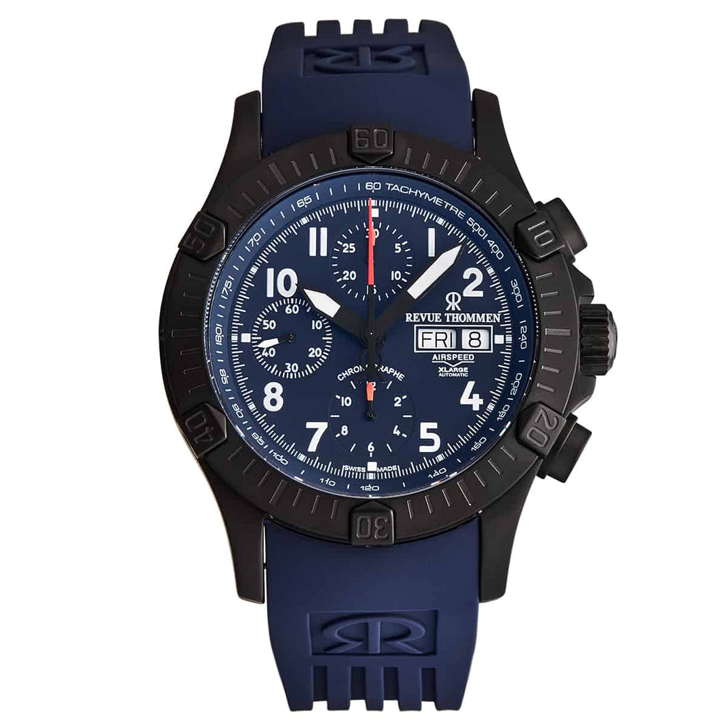 Revue Thommen Men's 16071.6875 'Airspeed' Blue Dial Day-Date Chronograph Automatic Watch