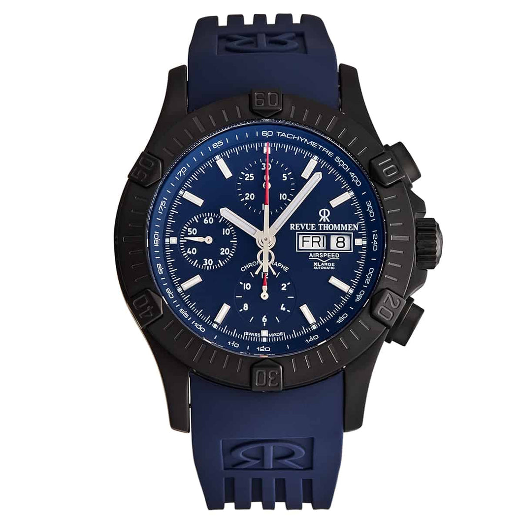 Revue Thommen Men's 16071.6876 'Airspeed' Blue Dial Day-Date Chronograph Automatic Watch