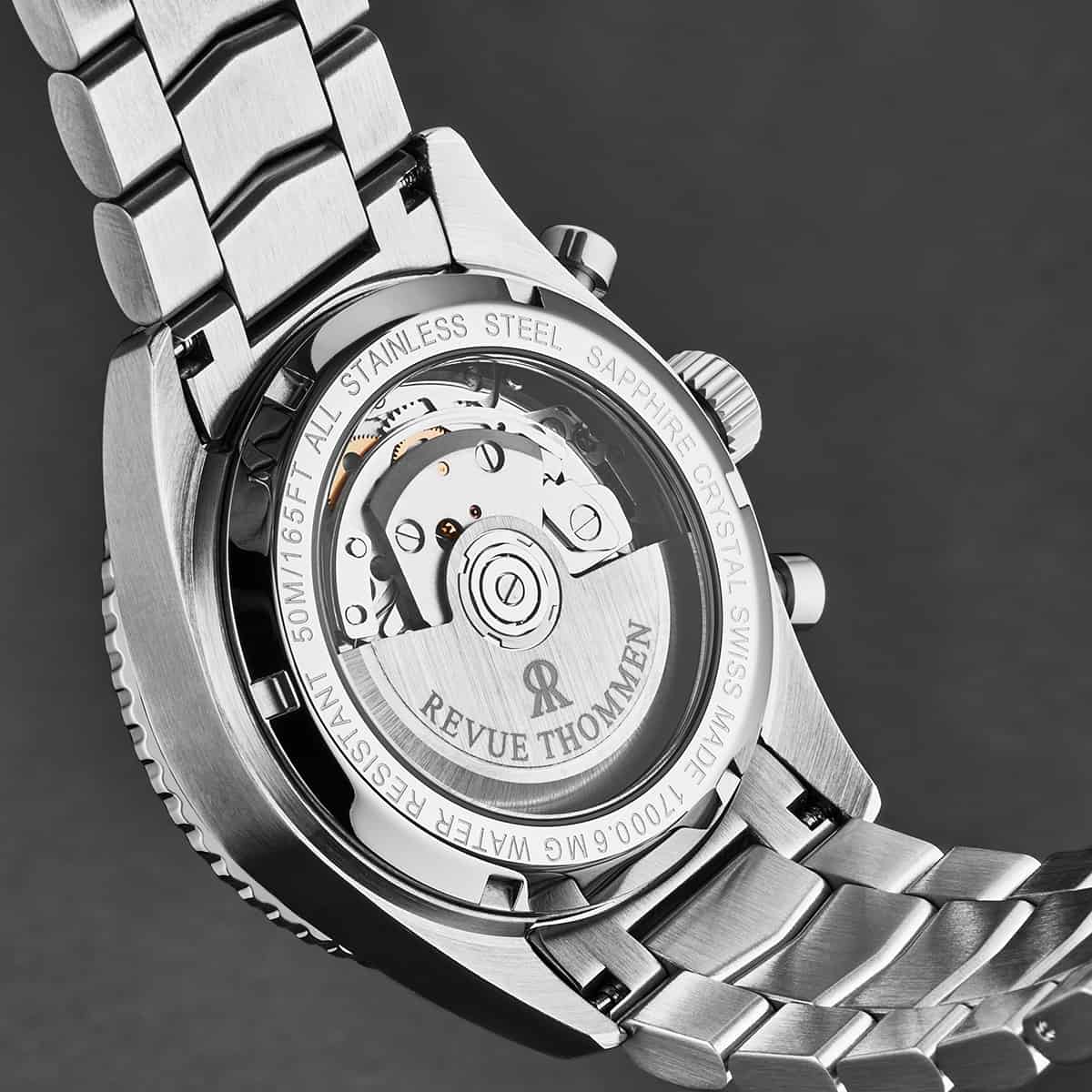 Revue Thommen Men's 17000.6137 'Aviator' Black Dial Stainless Steel Ch