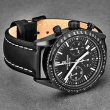 Load image into Gallery viewer, Revue Thommen Men&#39;s 17000.6577 &#39;Aviator&#39; All Black Dial Leather Strap Chronograph Automatic Watch
