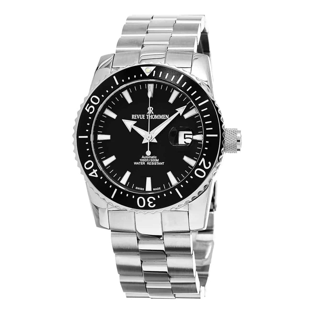 Revue Thommen Men's 17030.2137 'Diver' Black Dial Stainless Steel Swiss Automatic Watch