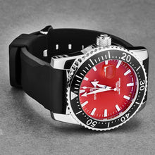 Load image into Gallery viewer, Revue Thommen Men&#39;s 17030.2536 &#39;Diver&#39; Red Dial Black Rubber Strap Swiss Automatic Watch
