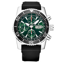 Load image into Gallery viewer, Revue Thommen Men&#39;s 17030.6522 &#39;Air Speed&#39; Green Dial Rubber Strap Chronograph Automatic Watch
