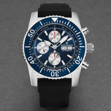 Load image into Gallery viewer, Revue Thommen Men&#39;s 17030.6535 &#39;Divers&#39; Blue Dial Day-Date Chronograph Blue Dial Black Rubber Strap Automatic Watch

