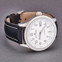 Load image into Gallery viewer, Revue Thommen Men&#39;s 17060.2522 &#39;Pilot&#39; Silver Dial Black Leather Strap Date Automatic Watch
