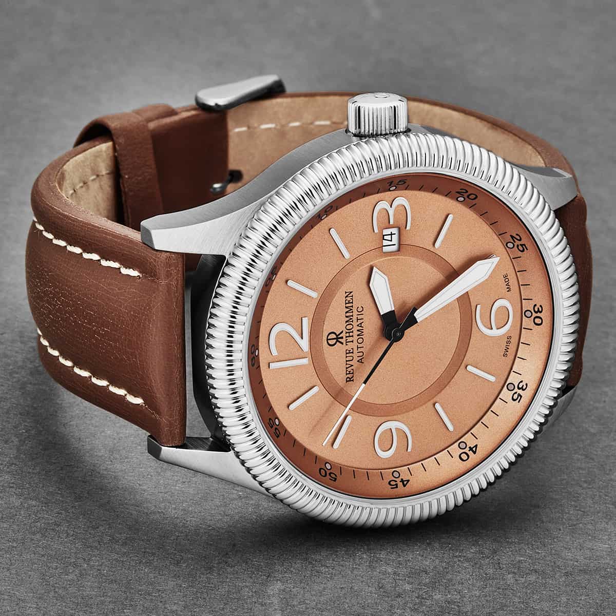 Revue Thommen 17060.2529 Pilot Salmon Dial Swiss Automatic Watch