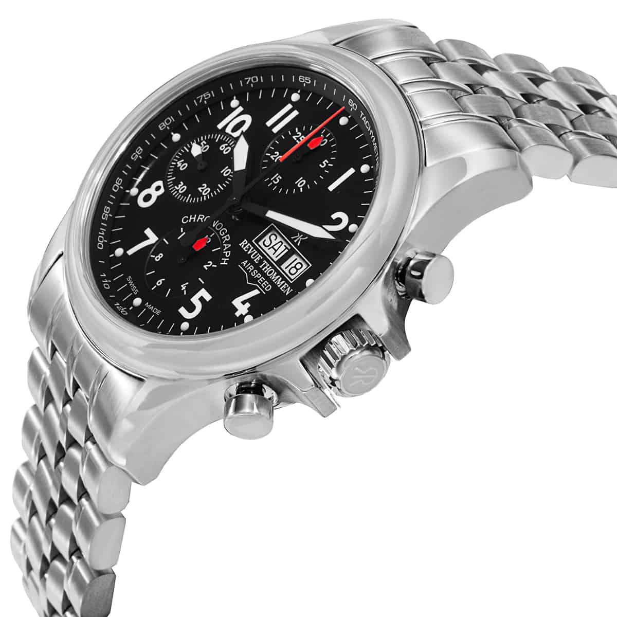 Revue Thommen 17081.6137 Pilot Black Stainless Steel Swiss