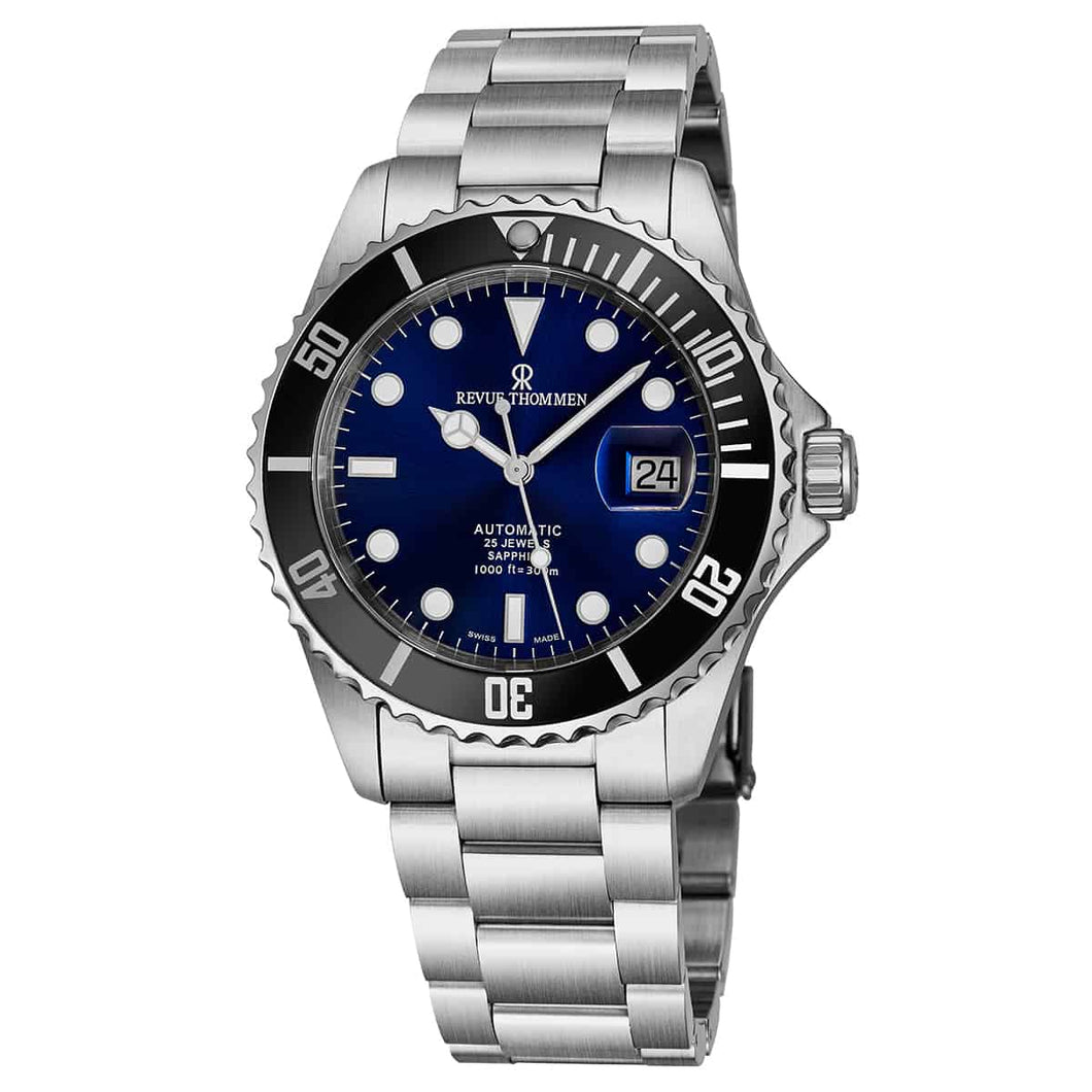 Revue Thommen Men's 17571.2123 'Diver' Blue Dial Stainless Steel Swiss Automatic Watch