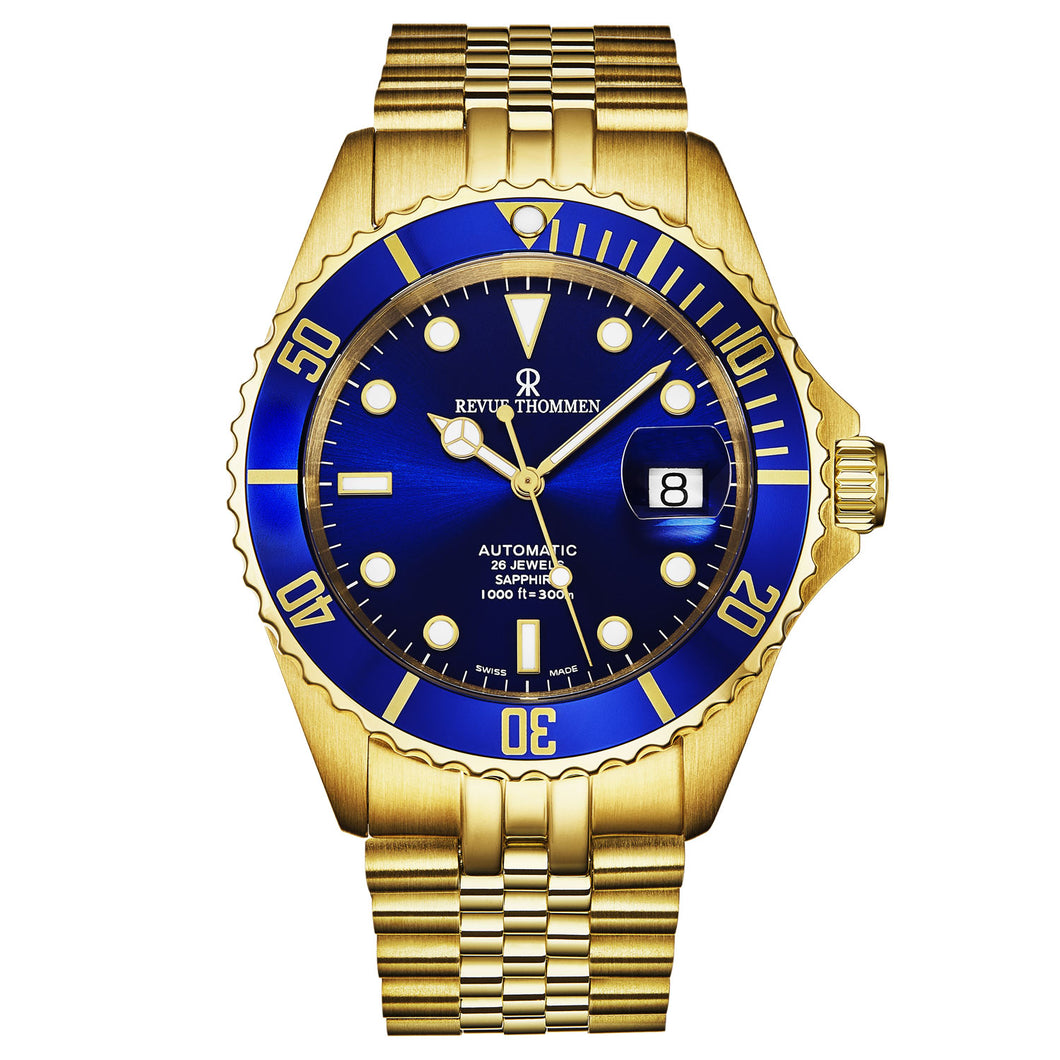 Revue Thommen Men's 'Diver' Blue Dial Stainless Steel Bracelet Automatic Watch 17571.2215