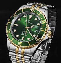 Load image into Gallery viewer, Revue Thommen Men&#39;s &#39;Diver&#39; Green Dial Two Tone Stainless Steel Bracelet Automatic Watch 17571.2244
