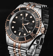 Load image into Gallery viewer, Revue Thommen Men&#39;s &#39;Diver&#39; Black Dial Two Tone Stainless Steel Bracelet Automatic Watch 17571.2257
