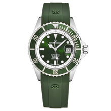 Load image into Gallery viewer, Revue Thommen Men&#39;s &#39;Diver&#39; Green Dial Green Rubber Strap Swiss Automatic Watch 17571.2329
