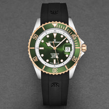 Load image into Gallery viewer, Revue Thommen Men&#39;s &#39;Diver&#39; Green Dial Black Rubber Strap Swiss Automatic Watch 17571.2354
