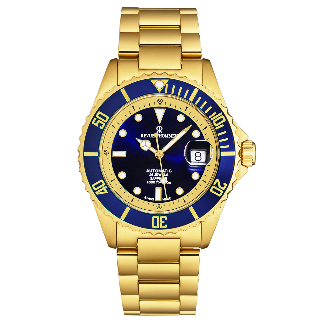 Revue Thommen Men's 'Diver' Blue Dial Stainless Steel Bracelet Swiss Automatic Watch 17571.2415