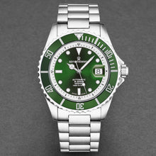 Load image into Gallery viewer, Revue Thommen Men&#39;s &#39;Diver&#39; Green Dial Stainless Steel Bracelet Swiss Automatic Watch 17571.2429
