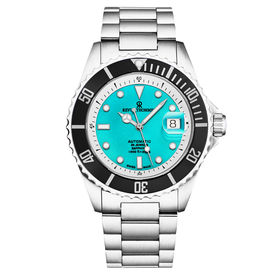 Revue Thommen Men's 'Diver' Green Dial Stainless Steel Bracelet Swiss Automatic Watch 17571.2431
